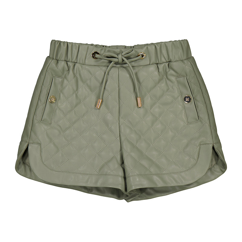 Abel & Lula Faux Leather Bermuda Short-Bayleaf