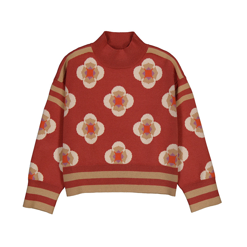 Abel & Lula Geometric Jacquard Sweater