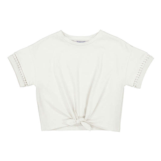 Mayoral Front Tie Knit Shirt-Natural