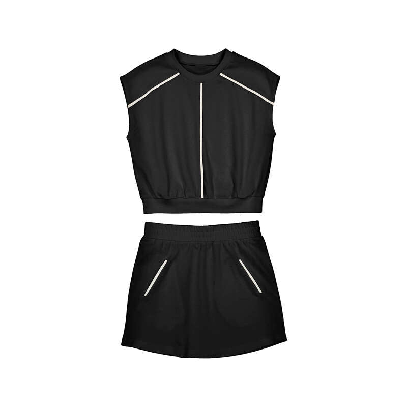 Mayoral Sleeveless Knit Skirt Set-Black