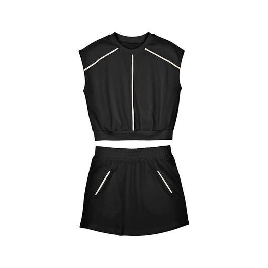 Mayoral Sleeveless Knit Skirt Set-Black