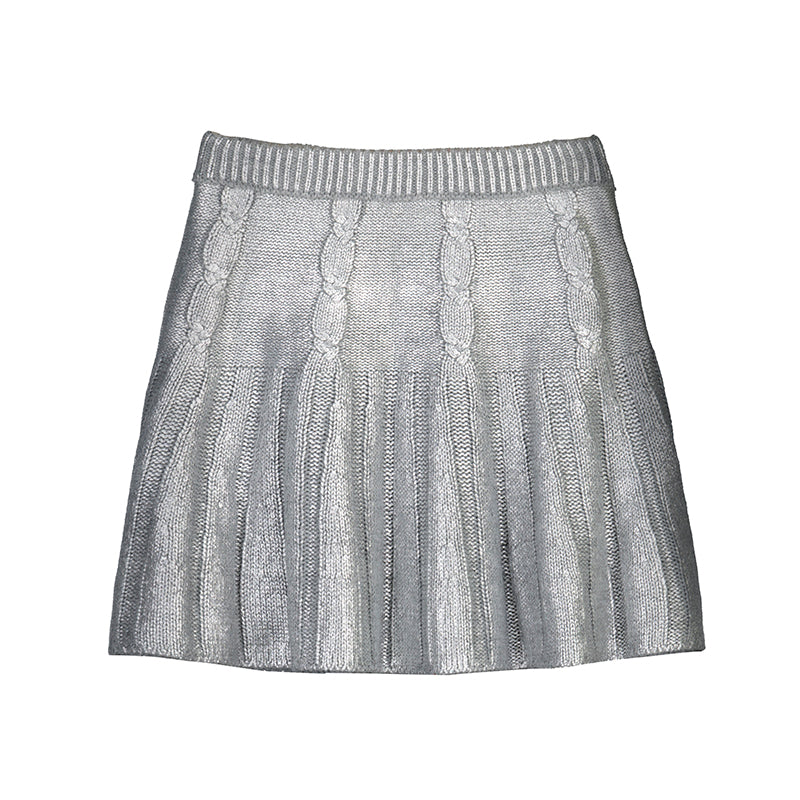 Mayoral Silver Wool Skirt
