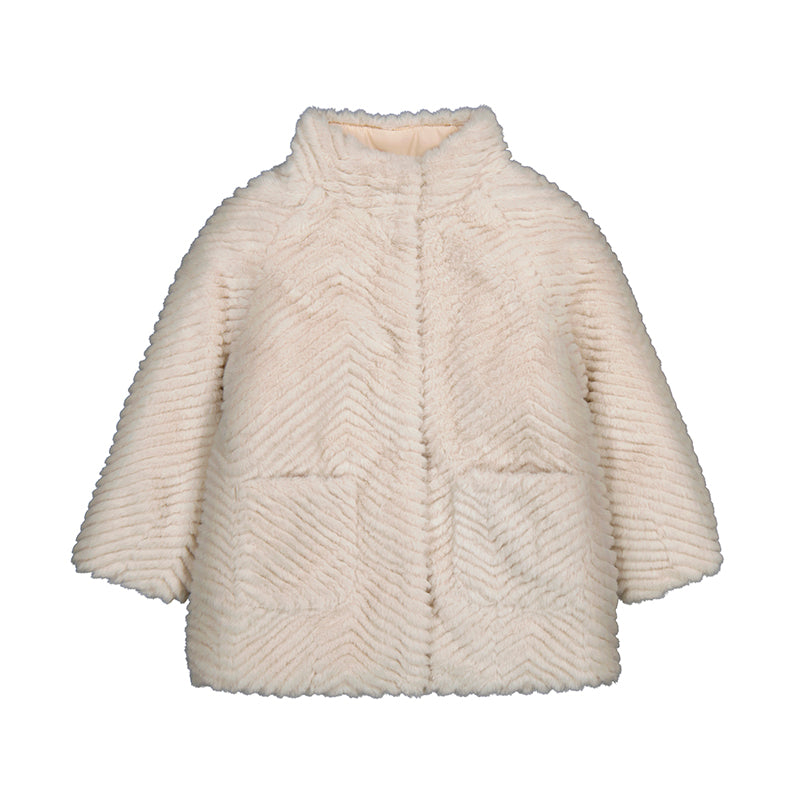 Mayoral Cream Fur Coat