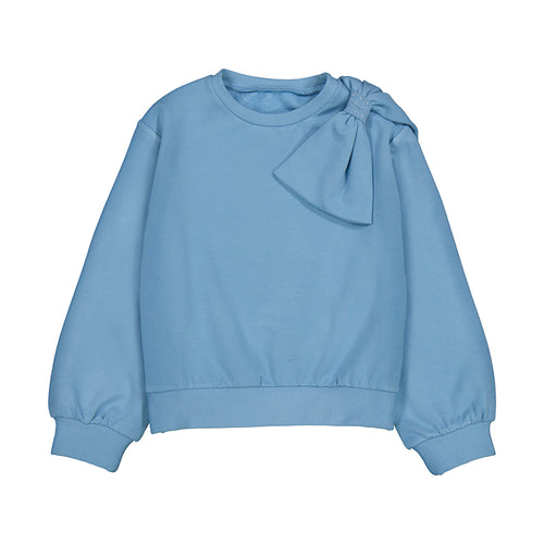 Mayoral Sweater w/ Bow Shoulder-Ocean Blue