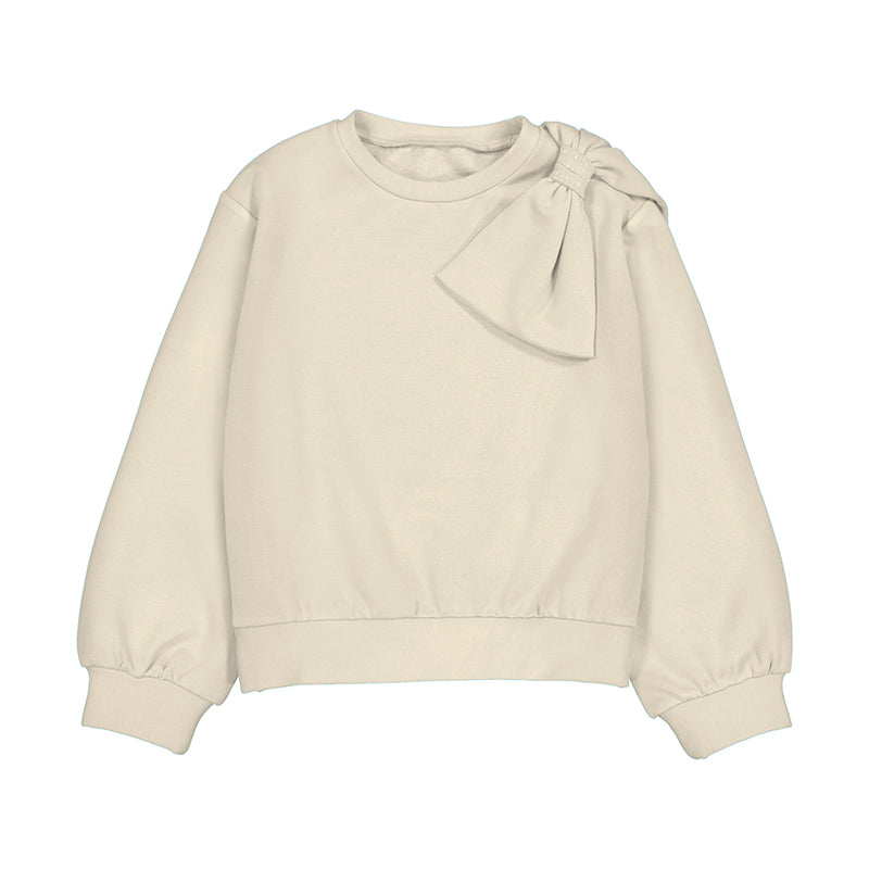 Mayoral Sweater w/ Bow Shoulder-Sand