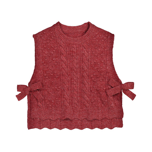 Mayoral Cinnamon Sleeveless Wool Sweater