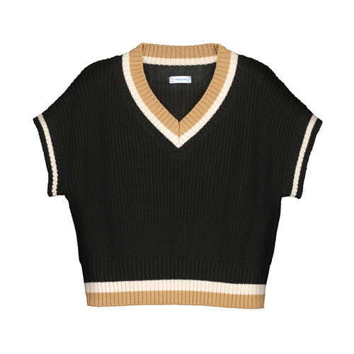 Mayoral Black V Neck S/S Sweater