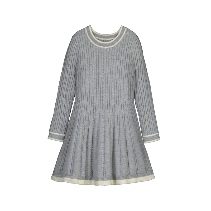 Mayoral Grey Cable Knit L/S Dress