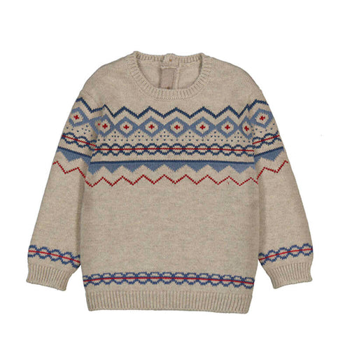 Mayoral Tan Geometric Sweater