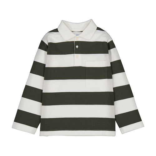 Mayoral Cream/Olive L/S Polo