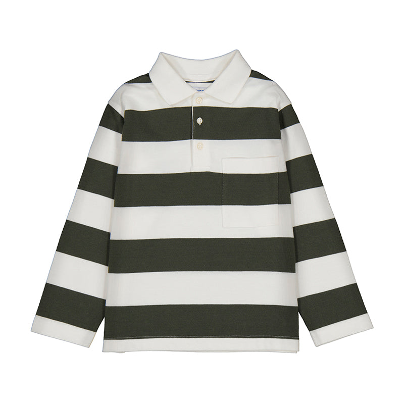 Mayoral Cream/Olive L/S Polo