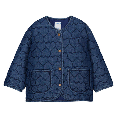 Mayoral Heart Printed Denim Jacket
