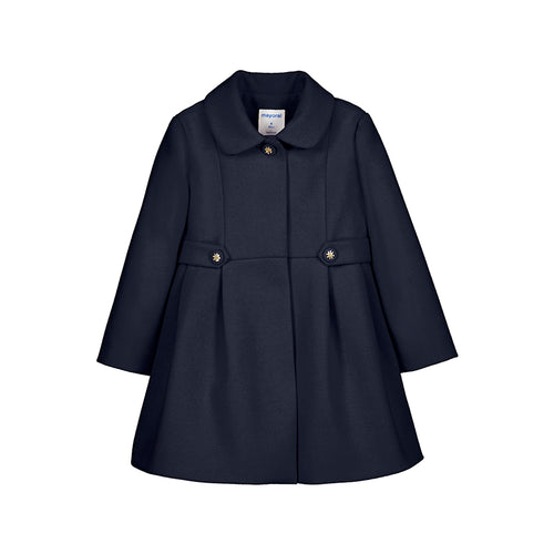 Mayoral Navy Woolen Coat/Gold Buttons