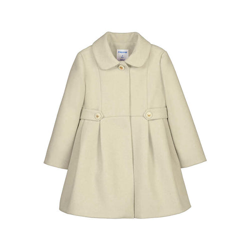 Mayoral Heathered Stone Woolen Coat/Gold Buttons