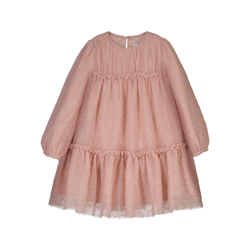 Mayoral Tulle Printed Dress-Blush