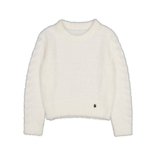 Mayoral Ivory Sweater with Sleeve Detail
