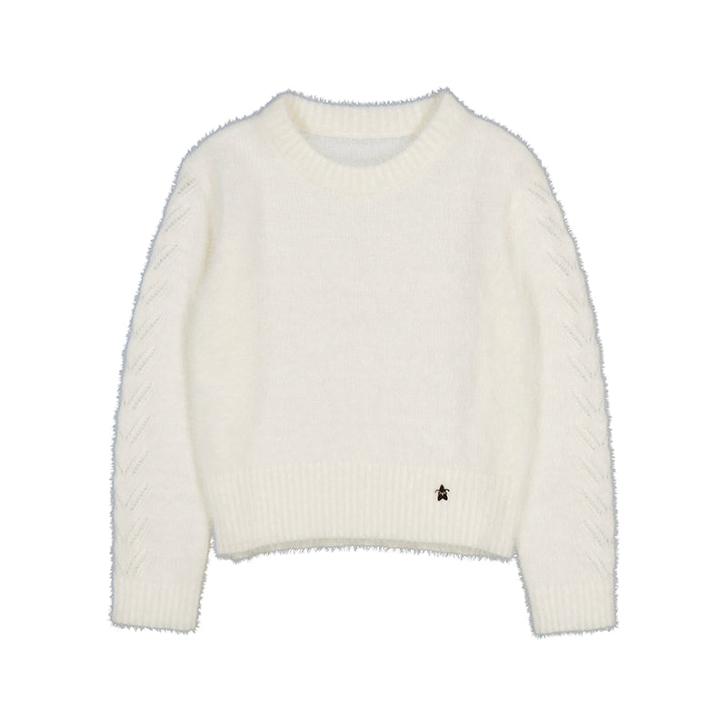 Mayoral Ivory Sweater with Sleeve Detail