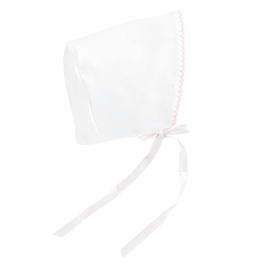 BCC Girl Bonnet with Pink Crochet Trim