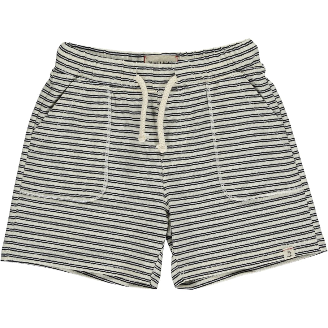 Me & Henry Cream/Black Pique Knit Short