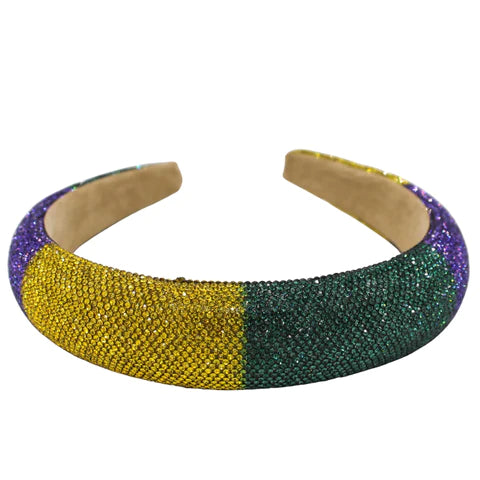 Mardi Gras Crystal Hard Headband