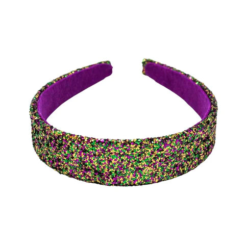 Purple, Green and Gold Mardi Gras Glitter Headband