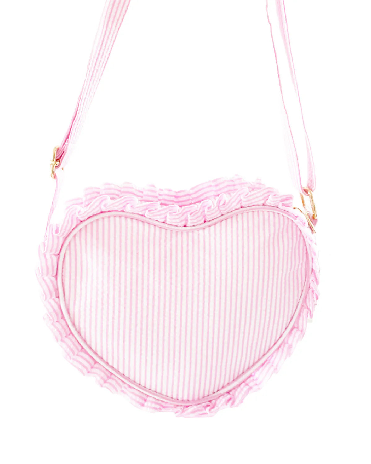 Bits & Bows Seersucker Heart Purse