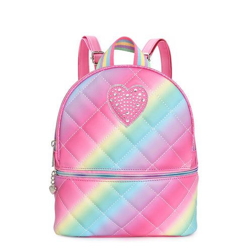 OMG Heart Ombre Quilted Mini Backpack
