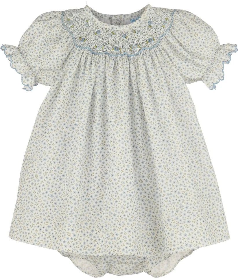Luli & Me Forest Fairy Bishop Dress-Blue