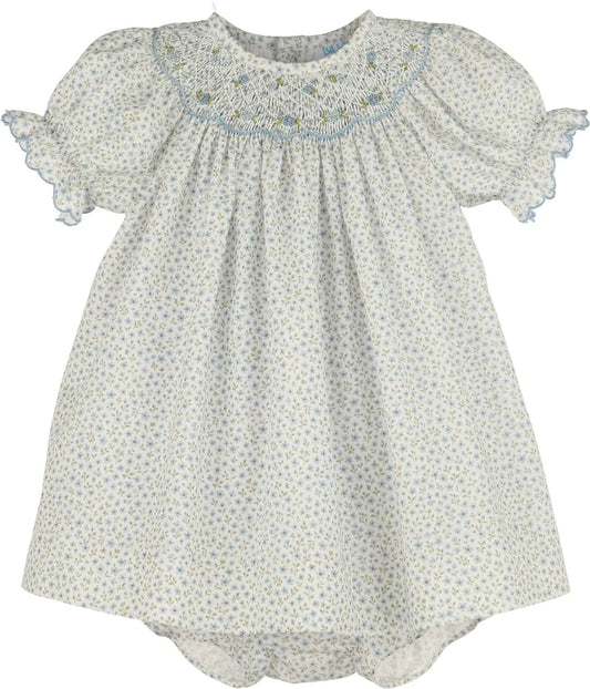 Luli & Me Forest Fairy Bishop Dress-Blue