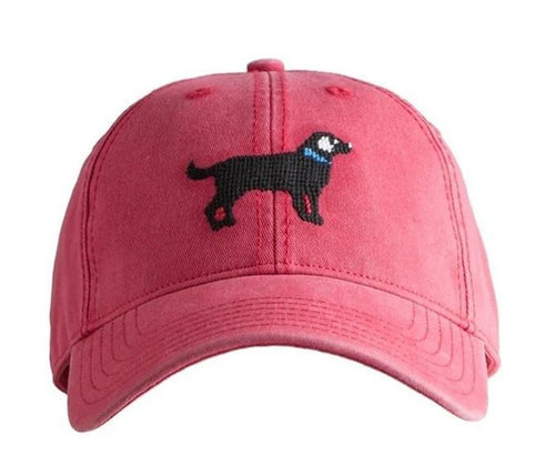 Harding Lane Black Lab Baseball Hat-Red