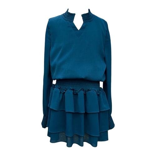 Pleat Harriett Dress-Dark Teal