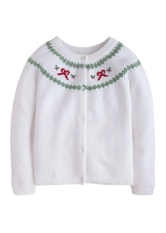 Holiday Bow Fair Isle Cardigan