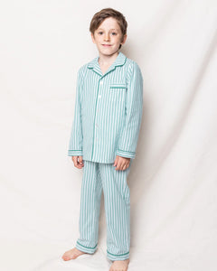 Petit Plume Green Ticking 2pc PJ's