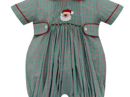 Anavini Red/Green Plaid Santa Bubble