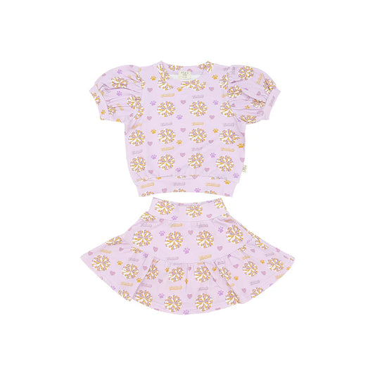 NTRL Co. Pom Pom Paws Twirl & Whirl Skirt Set
