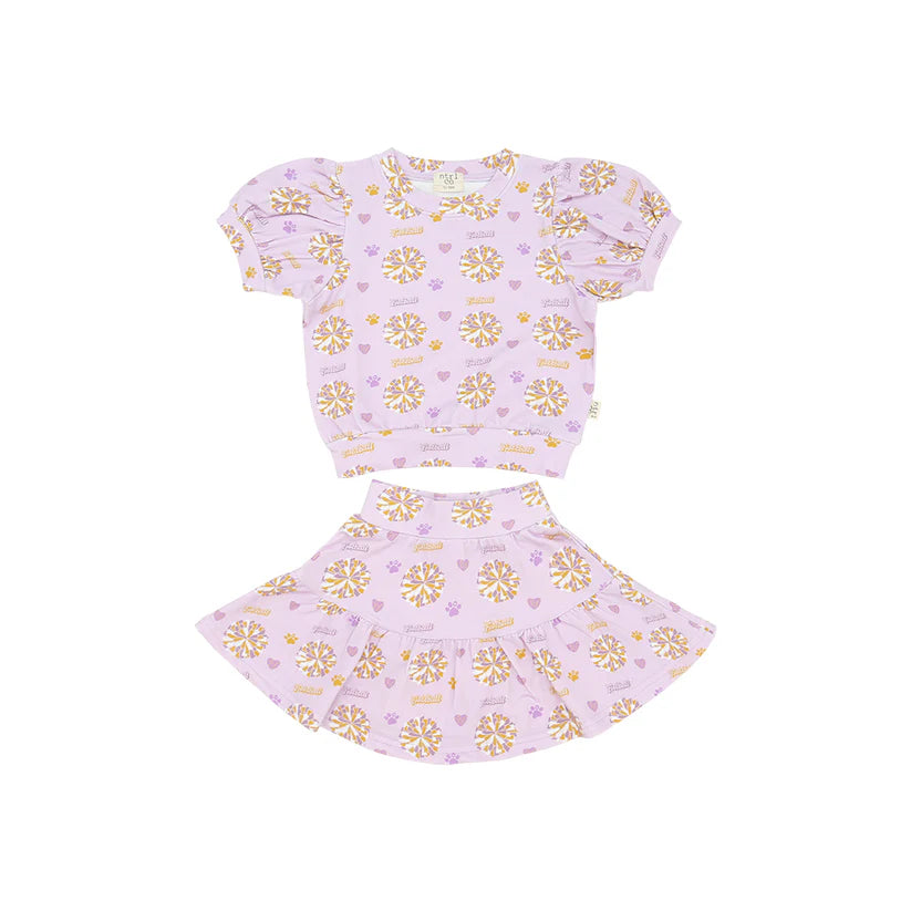 NTRL Co. Pom Pom Paws Twirl & Whirl Skirt Set