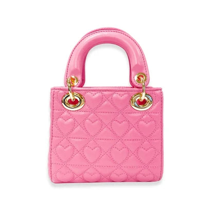 Heart Quilted Bag-Hot Pink