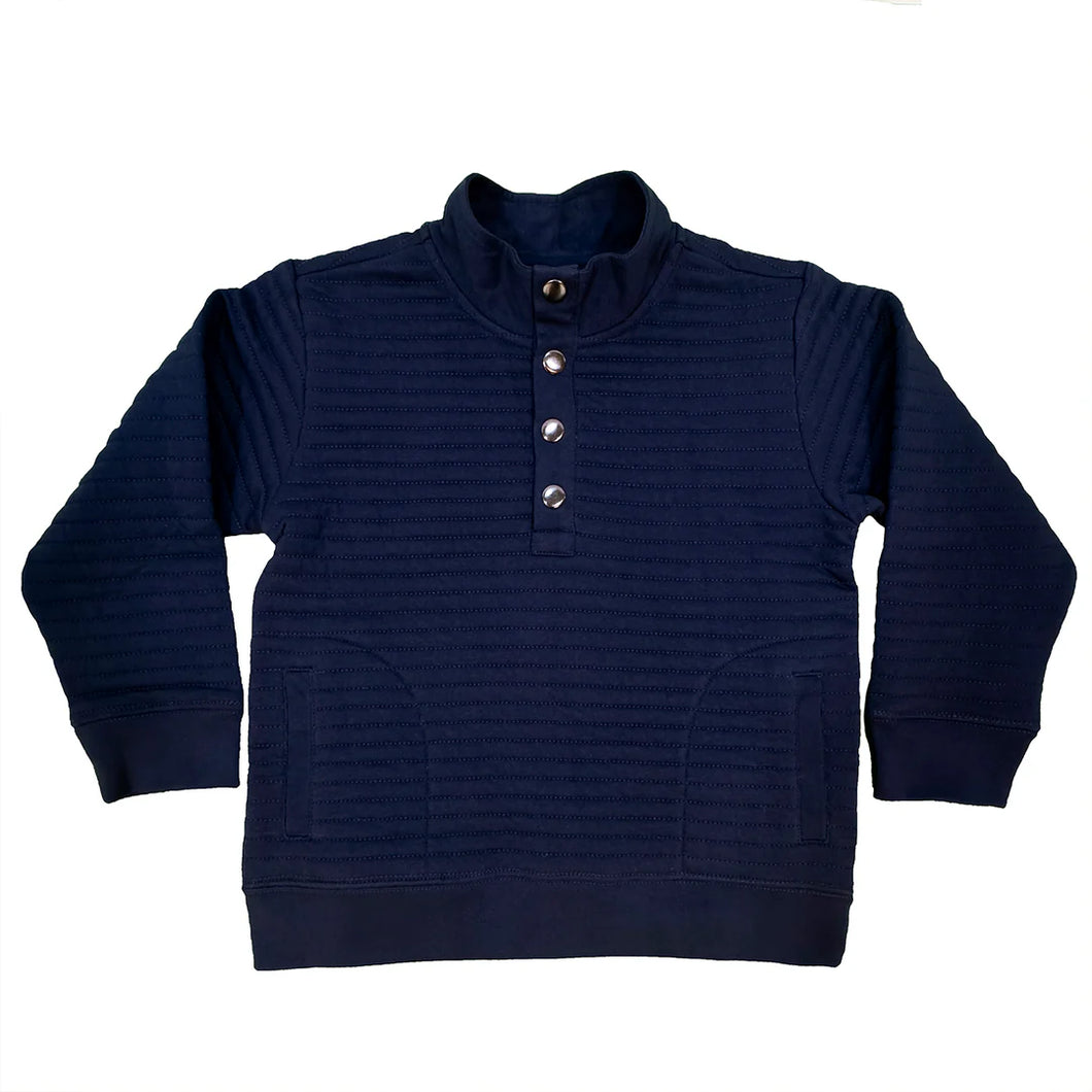 Saltwater Boys Lanier Quilted Pullover-Navy