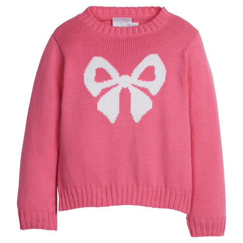 LE Intarsia Sweater-Hot Pink Bow