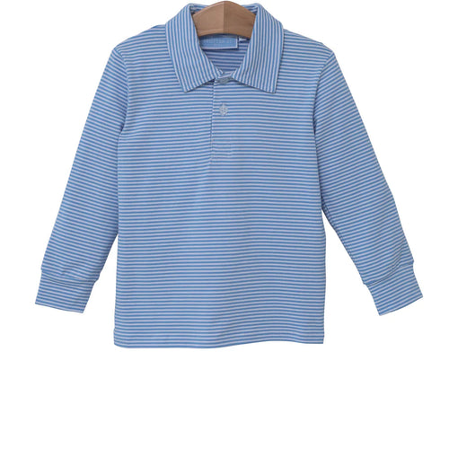Trotter Street Jackson Polo-Cornflower Stripe