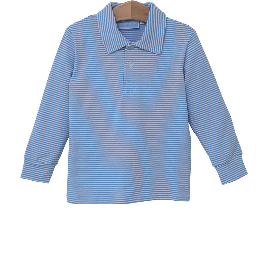 Trotter Street Jackson Polo-Cornflower Stripe