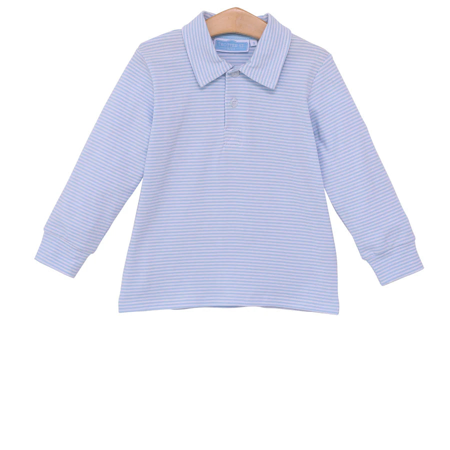 Trotter Street Jackson Polo-Lt. Blue Stripe