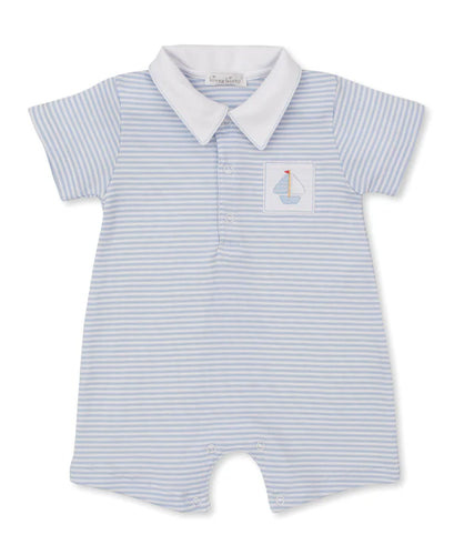 Kissy Kissy Regatta Lt. Blue Stripe Short Playsuit