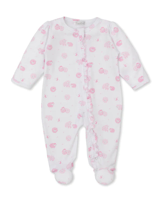 Kissy Baby Sheep Zip Footie-Lt. Pink
