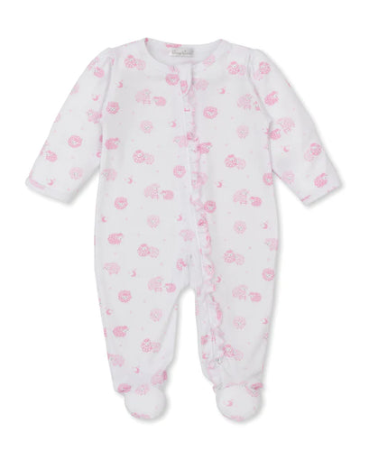 Kissy Baby Sheep Zip Footie-Lt. Pink