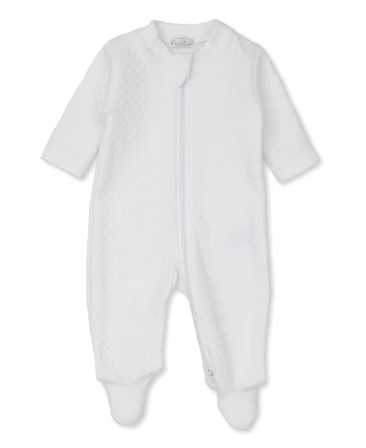 Kissy Kissy Jacquard Footie White