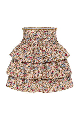 Pleat Sally Skirt-Jewel Floral