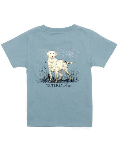 Properly Tied Labrador SS Tee-Steel Blue