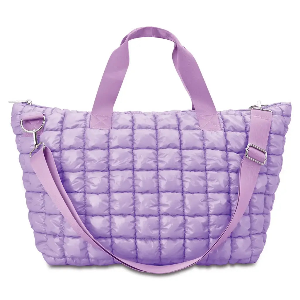 Iscream Lavender Shiny Puffer Overnight Bag