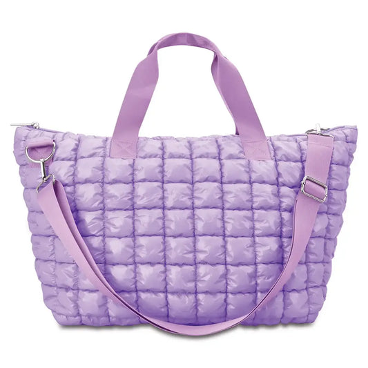 Iscream Lavender Shiny Puffer Overnight Bag